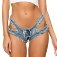 thumbnail image 1 of Tawop Womens Jean Shorts Distressed Destroyed Ripped Zipper Button Low Waist Hot Jeans Shorts Women's Shorts, 1 of 4
