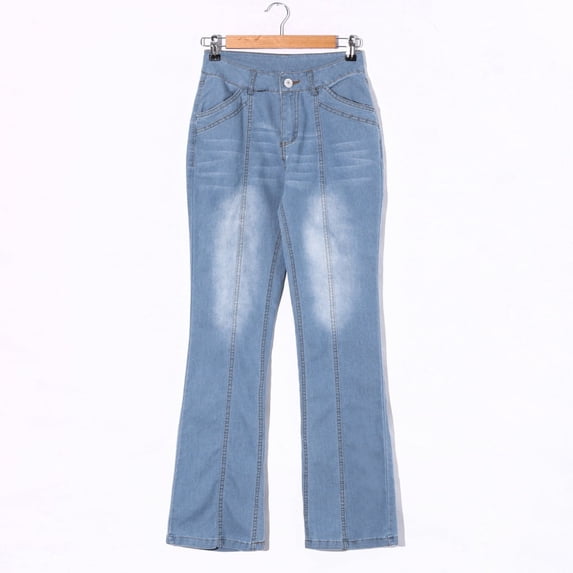 Tawop Womens Jeans Mid Rise Bootcut Denim Pants with Pocket Classic Design Slim Jeggings for Women Everyday Wear