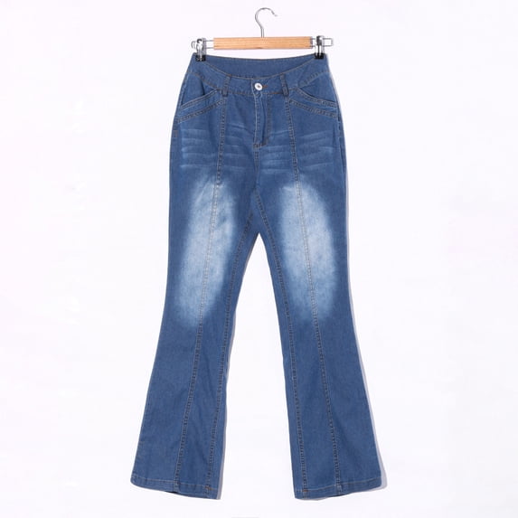 Tawop Womens Jeans Mid Rise Bootcut Denim Pants with Pocket Classic Design Slim Jeggings for Women Everyday Wear