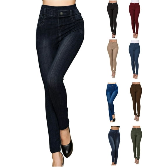 Tawop Womens Jeggings High Rise Jeggings Strechy Jeans Style Pants Tight Slim Fit Womens Pants