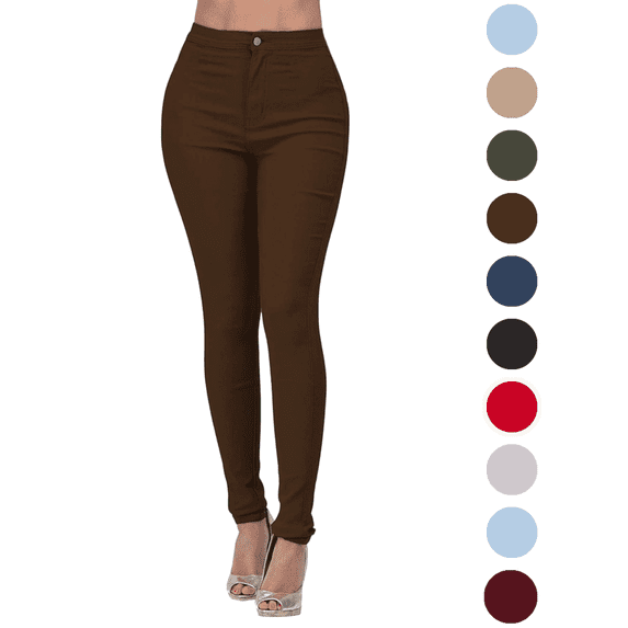 Tawop Womens Jeggings Slim Fit Jeans-Style Pants for Women Strechy Tight Women's Jeggings on Sale Button Solid Color Fashion Fall