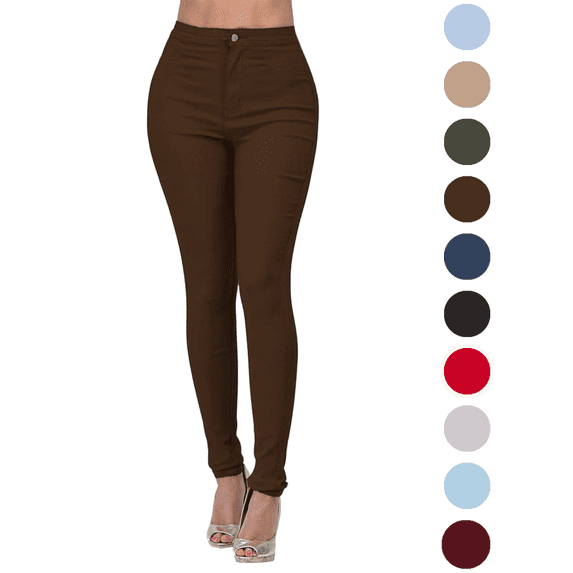 Tawop Womens Jeggings Slim Fit Jeans-Style Pants for Women Strechy Tight Women's Jeggings on Sale Button Solid Color Fashion Fall