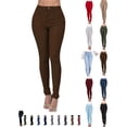 thumbnail image 1 of Tawop Womens Jeggings Slim Fit Jeans-Style Pants for Women Strechy Tight Women's Jeggings on Sale Button Solid Color Fashion Fall, 1 of 8