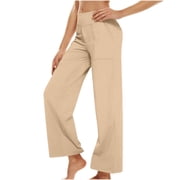Tawop Womens Pants Dress Pants for Women Business Casual Elastic Waist Strechy Straight Pockets Formal Office Ladies Slacks