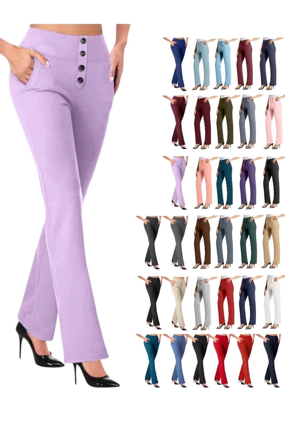 Womens Pants Stretchy Pants for Women Trousers Formal Casual Dress Pants Fashion Pockects Slacks Elastic Waist Women Work Pants