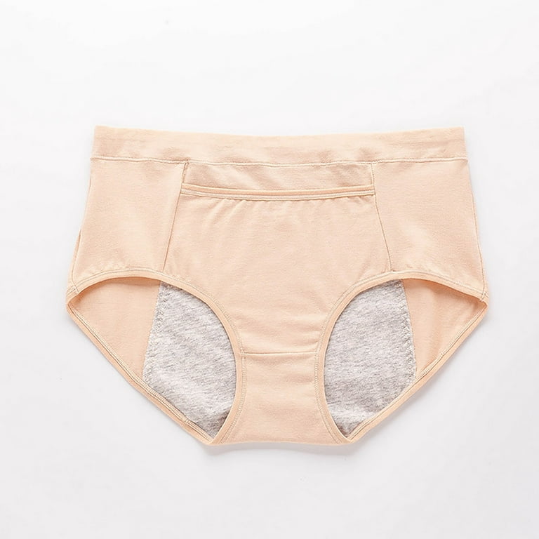 Tawop Womens Pants Womens Underwear Leak Proof Menstrual Period Panties  Women Underwear Physiological Waist Pants Beige 8