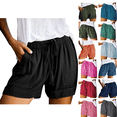 thumbnail image 1 of Tawop Women's Shorts Loose Fit Elastic Waist Drawstring Cargo Shorts with Spacious Pockets Crisp Stitching Summer Ladies Shorts Black, 1 of 8