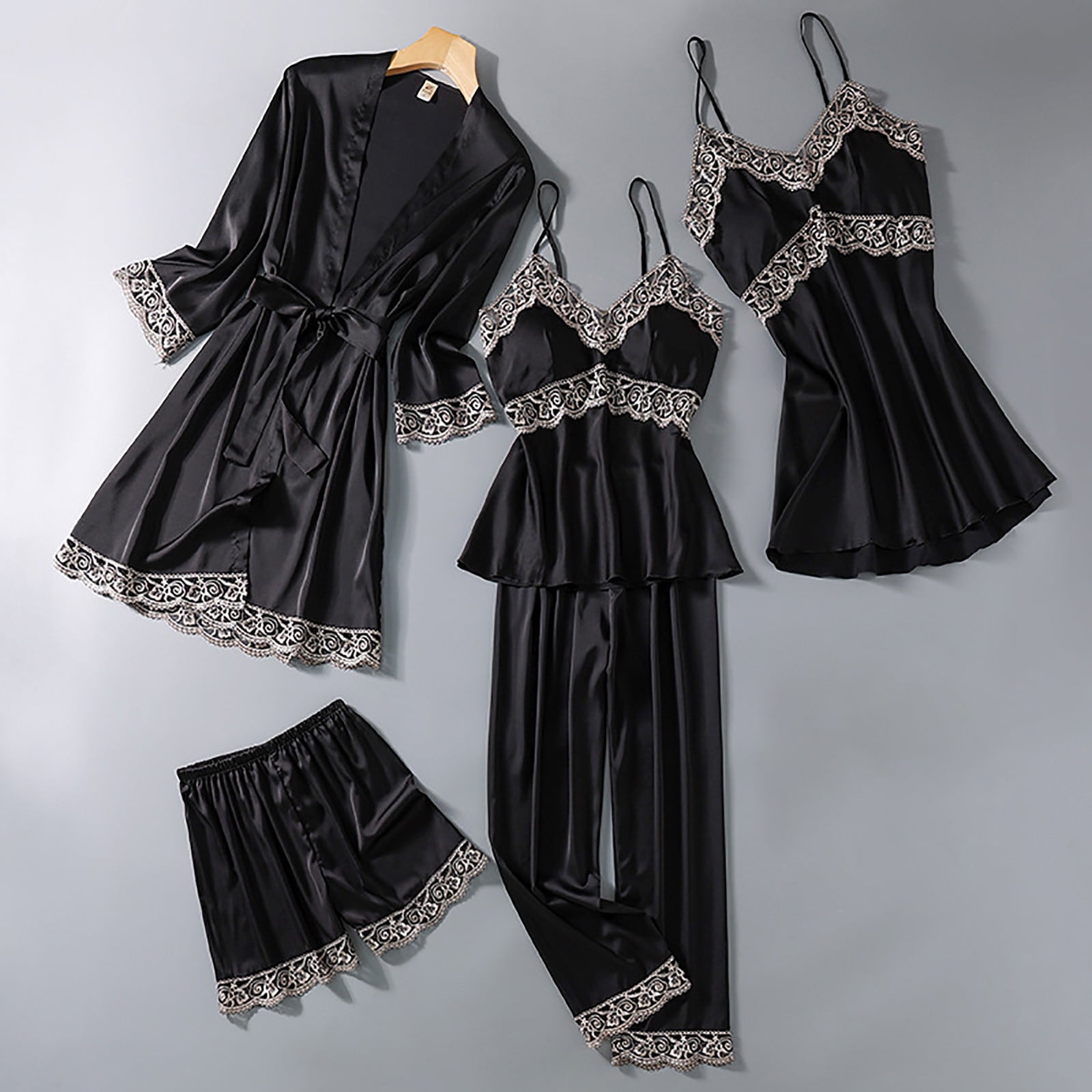 Tawop Womens Robe Womens Pajamas Nightgown Home Sexy Set Silk Two-Piece ...