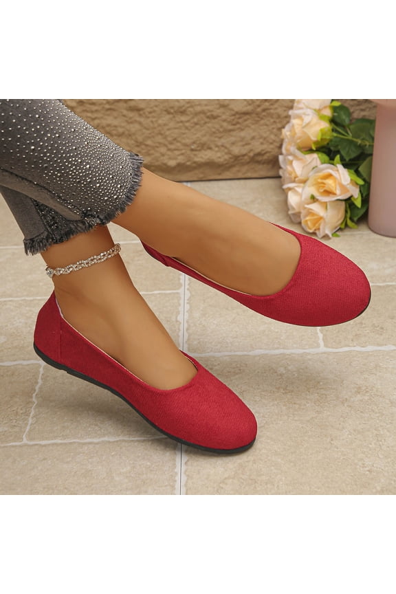 Womens Sandals Women's Fashionable Versatile Casual Solid Color On Soft-Soled Low-Cut Shoes Plus Size Shoes Spring and Summer Style Trendy and Comfortable Flat Loafers