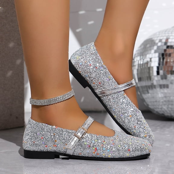 Tawop Womens Shoes Mary Jane Flat Non Slip Shoes Versatile