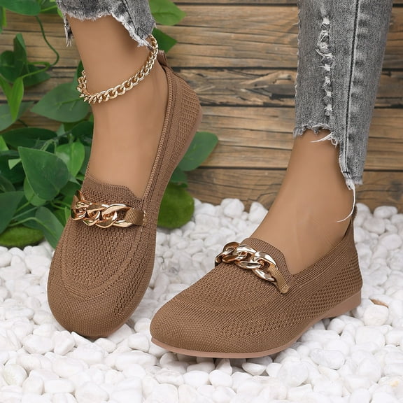 Tawop Womens Shoes Womens Dress Shoes Work Shoes Flats Casual Comfort Brown 7.5