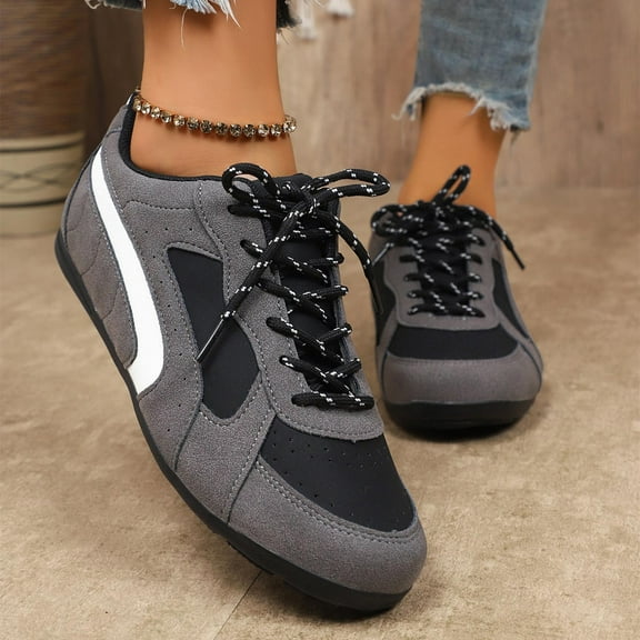 Tawop Womens Shoes Womens Dress Shoes Work Shoes Flats Casual Comfort Round Toe Lace-Up Black 5.5