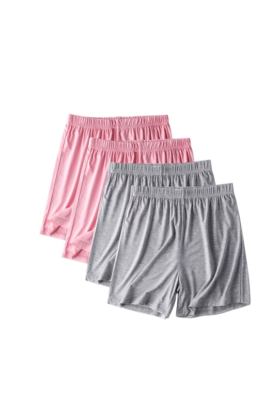 Womens Shorts Board Mid Waist Loose Strech Casual Lounge Modal Cotton Polyester 4 Pack Shorts for Women