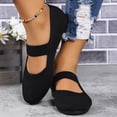 thumbnail image 1 of Tawop Womens Slip On Shoes Walking Work Casual Flat Round Toe Retro Knit Black Size 7.5, 1 of 9