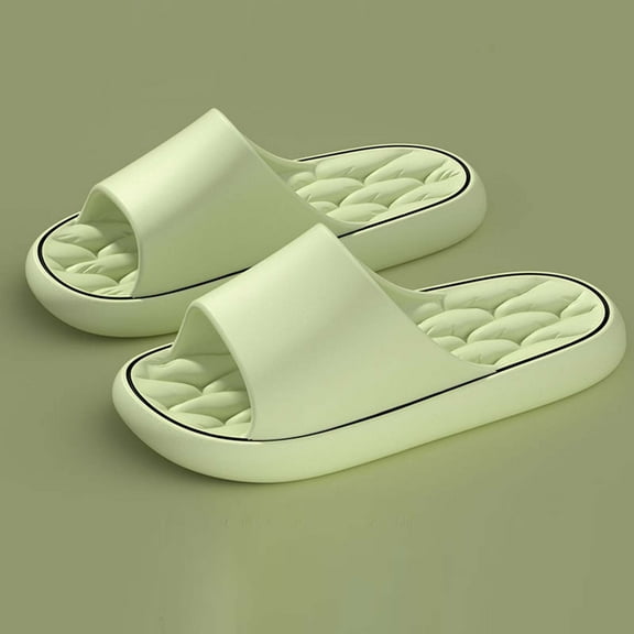 Tawop Womens Slippers Indoor Thick Summer Casual Home Green Size：38