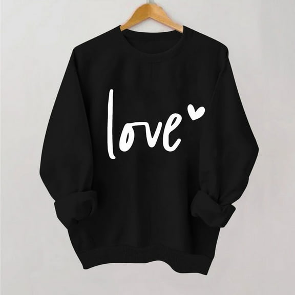 Tawop Womens Sweatshirt Valentine's Day Pullover Casual Tops (Women's,Petite)