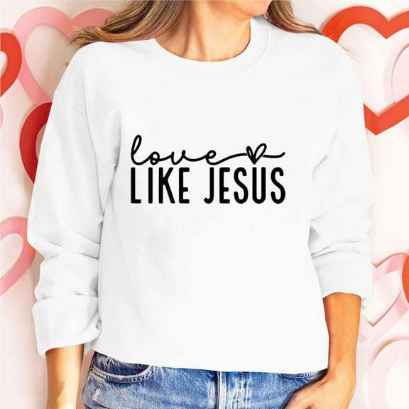 Tawop Womens Sweatshirt Valentine's Day Pullover Casual Tops (Women's,Petite)