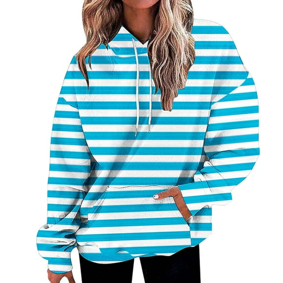 Tawop Womens Sweatshirts Womens Top Sweatshirt Long Sleeve Hoodies Pockets Graphic Drop Shoulder Sky Blue 3XL
