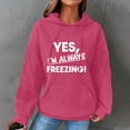 thumbnail image 1 of Tawop Womens Sweatshirts Womens Tops Sweatshirts for Women Long Sleeve Hoodies Pockets Graphic Letter Hot Pink 2XL, 1 of 3