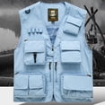 thumbnail image 1 of Tawop Womens Vest Men Casual Loose Fashion Volunteer Outdoor Emergency Multi-Pocket Multifunctional Zipper V-Neck Tank Top, 1 of 6