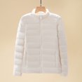 thumbnail image 1 of Tawop Womens Winter Jacket 2024 Utility Mid-Length Solid Color Cold Resistant Long Sleeve Zip Up White L, 1 of 3