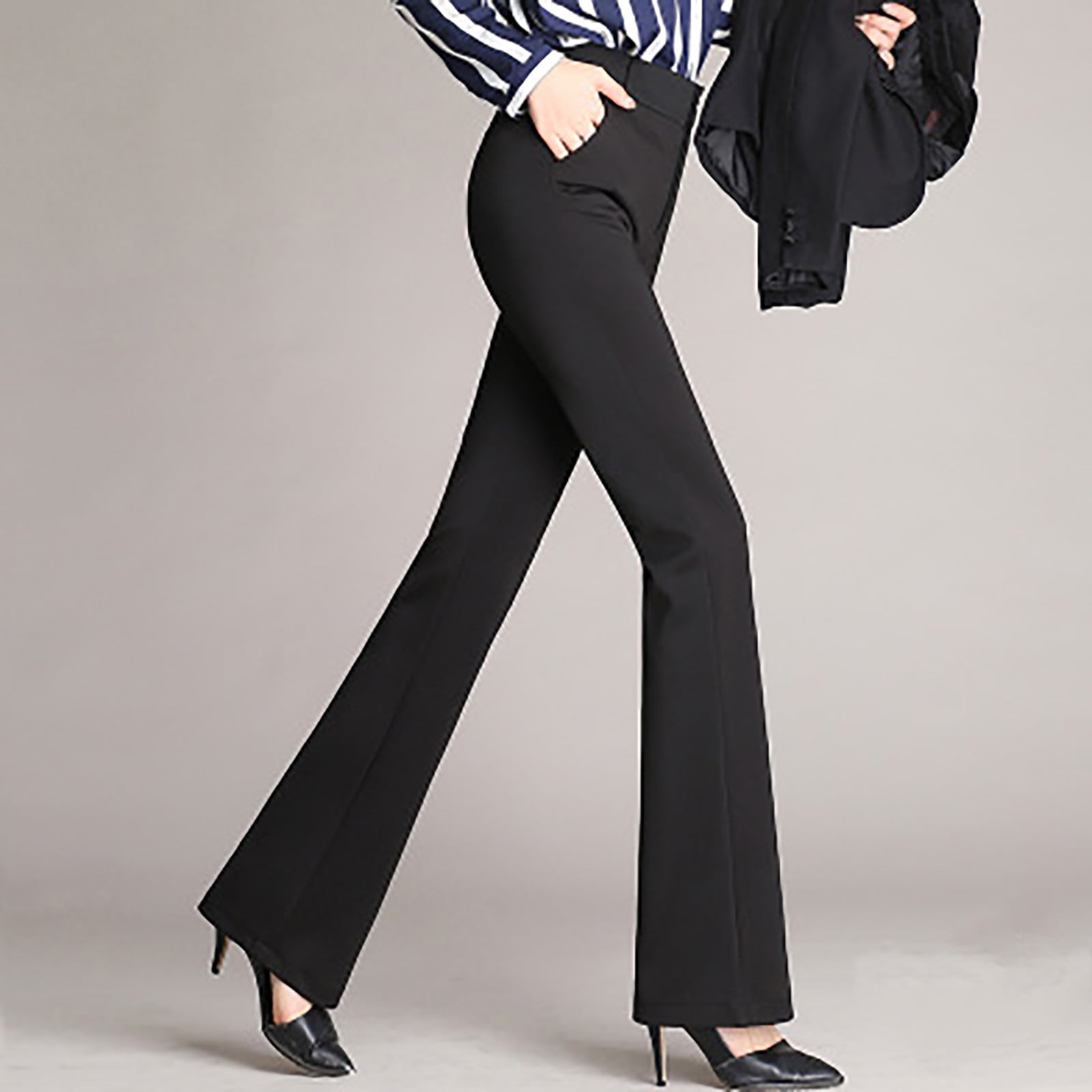 Tawop Work Pants For Women Womens Trousers Dress Pants Black Pants For Women Plus Size Black M