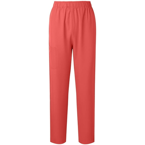 Tawop Work Pants for Women Elastic Waist Nurse Scrub Pants Pocket Straight Solid Uniform Pants Volunteers, Nurses