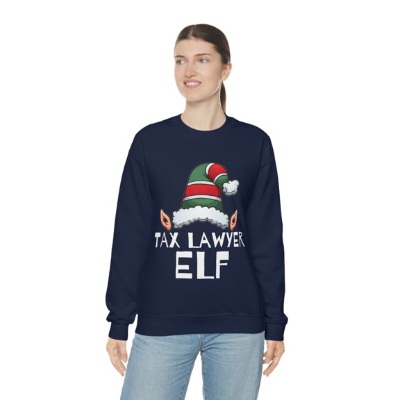 Tax Lawyer Elf Unisex Sweatshirt, S-2XL Christmas Law School Elves