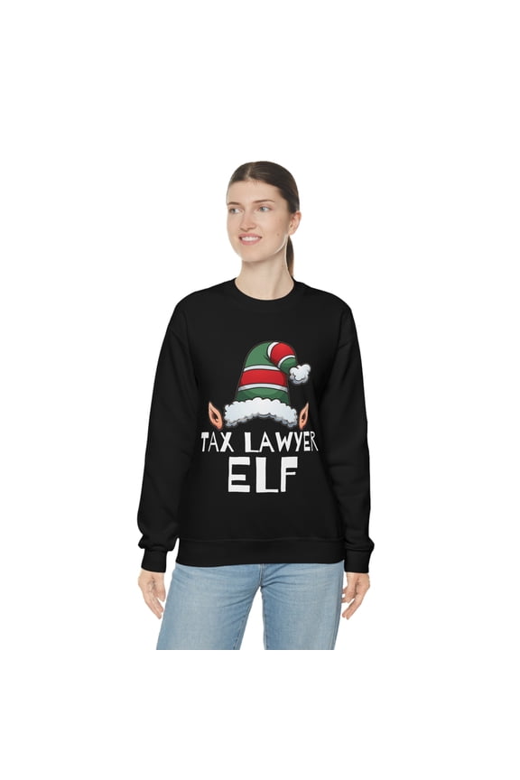 Tax Lawyer Elf Unisex Sweatshirt, S-2XL Christmas Law School Elves