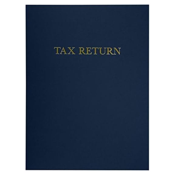 Tax Return Folders 9x12, Two Pocket Nautical Blue Linen, 50 Pack - for Accountants & Bookkeepers, Document Organization, Presentations