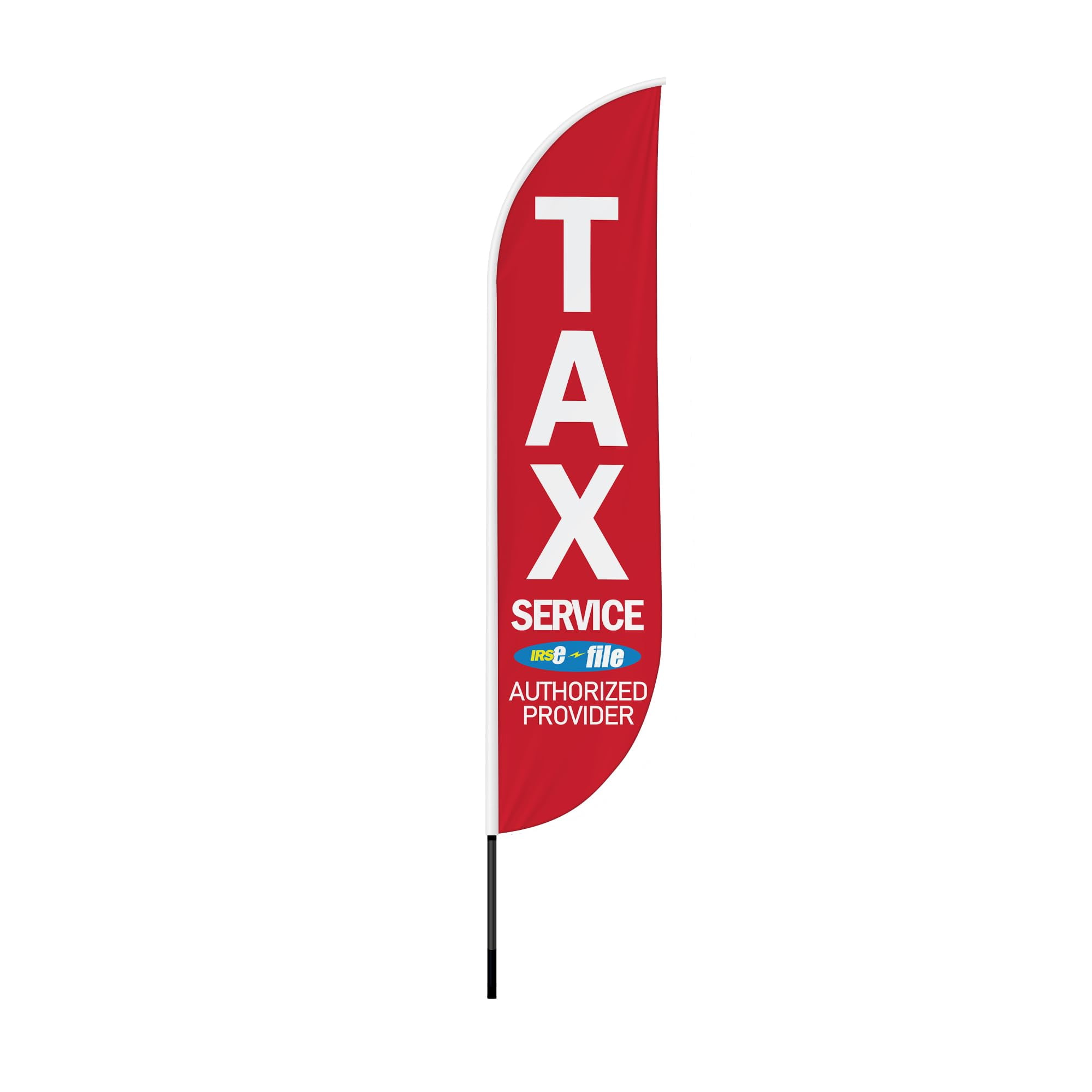 Tax Service Feather Flag(11.5feetX2.5feet) by DreamController | Outdoor Business Advertising Tall Flag | Weather-Resistant Knitted Swooper Flag | Made in USA | HD Print (Flag Only)10