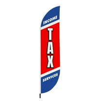 Tax Service Feather Flag(11.5feetX2.5feet) by DreamController | Outdoor Business Advertising Tall Flag | Weather-Resistant Knitted Swooper Flag | Made in USA | HD Print (Flag Only)