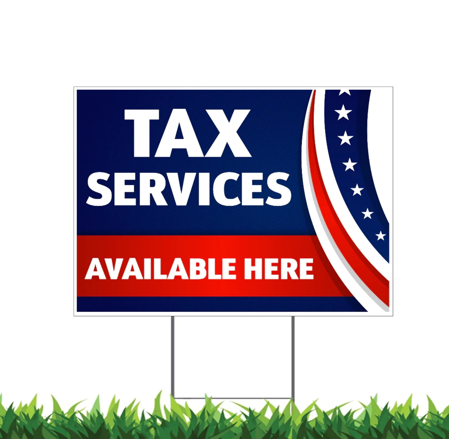 Tax Services Available Here, Yard Sign 18x12, 24x18, 36x24, Double ...