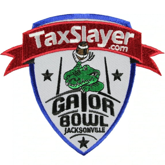 Tax Slayer.com Gator Bowl Game Jersey Patch In Jacksonville (2014 Nebraska vs. Georgia)