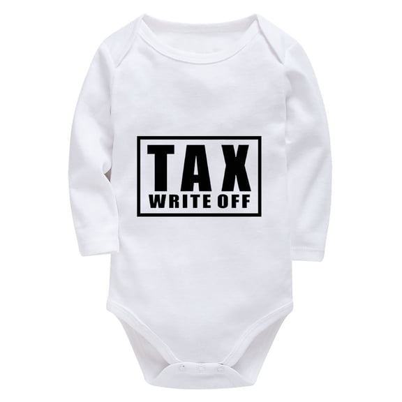 Tax Write Off Outfit Baby Girl Long Sleeve Baby Bodysuit Unisex White Baby Girl Romper 3-6 Months