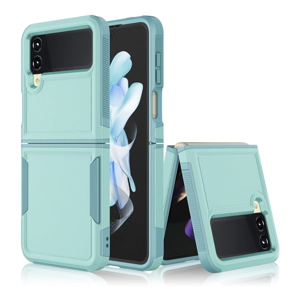 TaxFox For Samsung Galaxy Z Flip 4 5G Case,Duty Drop Protection Full Body Rugged Military Protective Tough Durable Phone Cover-Green