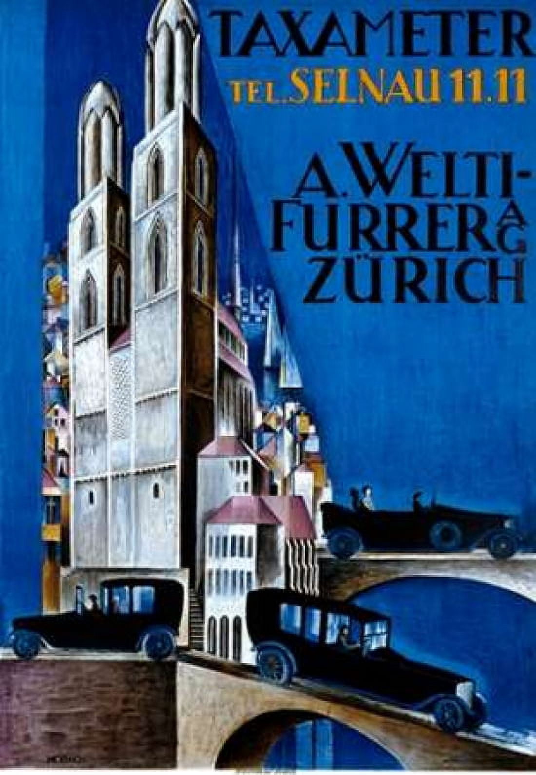 Taxameter A Welti-Furrer AG Zurich Canvas Art - Otto Morach (20 x 28)