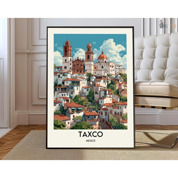Taxco Mexico City Map Wall Art Travel Decor Photo Print, Unframed Paper Poster 8x10in