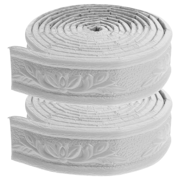 CTIRCHIU Border Stick On Edge Decoration White Plastic 2 Roll