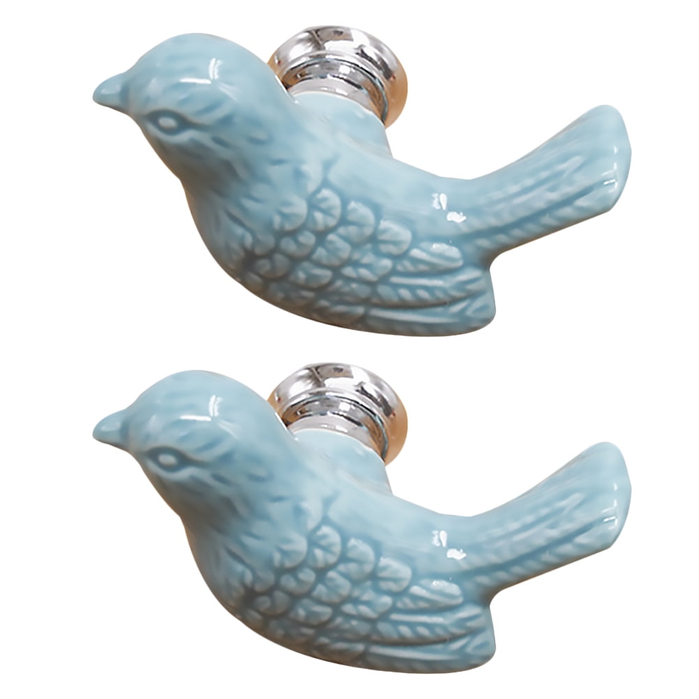 4-Pack Bird Shape Ceramic Drawer Knobs - Single Hole Cabinet Pull Handles For Furniture