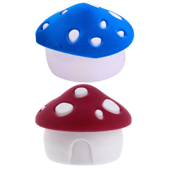 Taxenne 2pcs Gift Box Mushroom Shape Box Necklace Earrings Rings Display Holder
