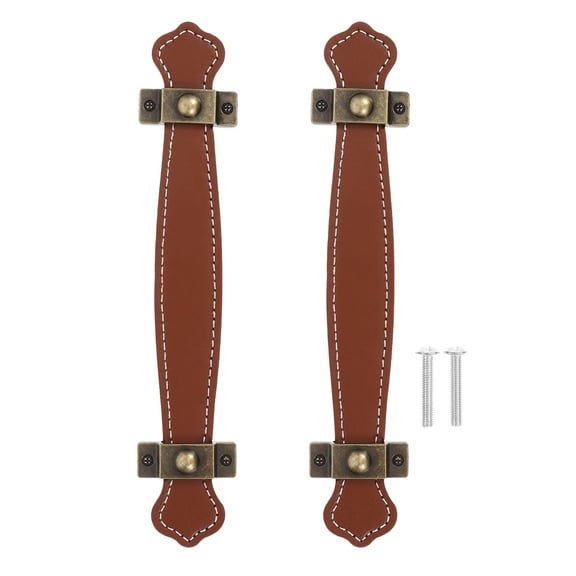 Taxenne 2pcs Vintage Replacement Luggage Handle Strap for Password Box Suitcase Amplifier Cabinet Door Brown