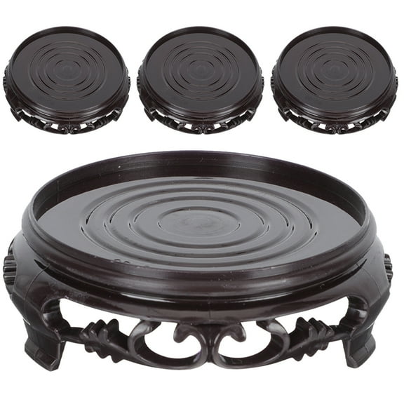 Taxenne Set of 4 Plastic Pedestal Planter Bases for Display, Statue Stands, Storage and Craft Display