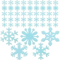 Taxenne 50PCS Snowflake Wall Stickers Christmas Glow In The Dark Decal Decoration for Christmas Party Room ( Blue )