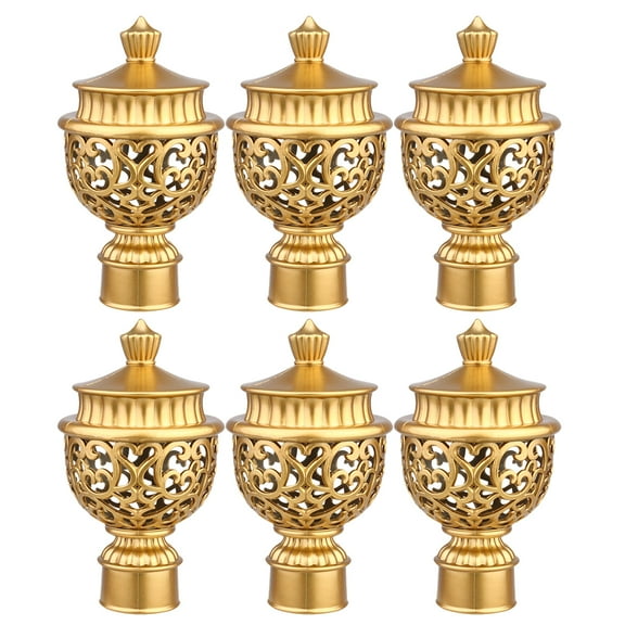 CTIRCHIU Window Curtain Rod Finials Golden 6Pcs 4.7x2.6x2.6in
