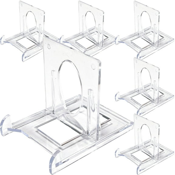 Taxenne Clear Plastic Card Stands Set of 6, Display Easel Holders for Photos, Cards, and Decorative Items