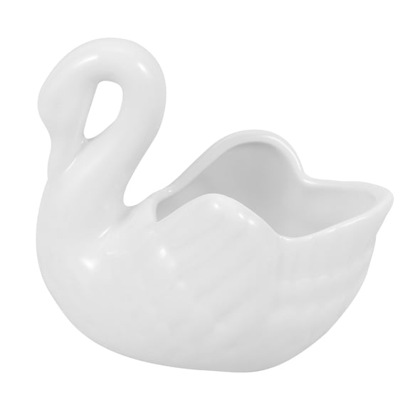 Taxenne Porcelain Ceramic Swan Planter with Drainage Hole, Flower Pot and Bonsai Holder for Garden, Desk, Home Decoration, Centerpieces