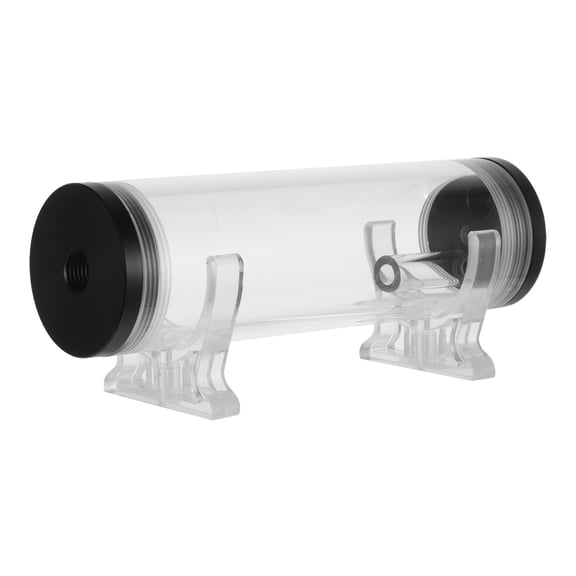 Taxenne G1/4 Thread Computer Water Cooling Cylinder 16cm Cylindrical Tank Reservoir Tank for PC Computer Case Cooling System (Black)