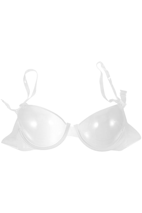 Transparent Underwire Bra with Clear Adjustable Straps, See-Through Design, Invisible Support, Size 38