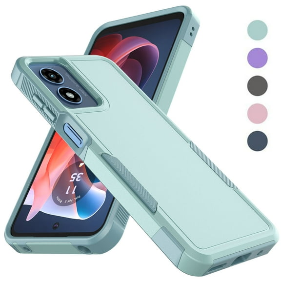 Taxfox Shockproof Silicone Plastic Rugged Cell Phone Case for Moto G Play 4G 2024, Turquoise